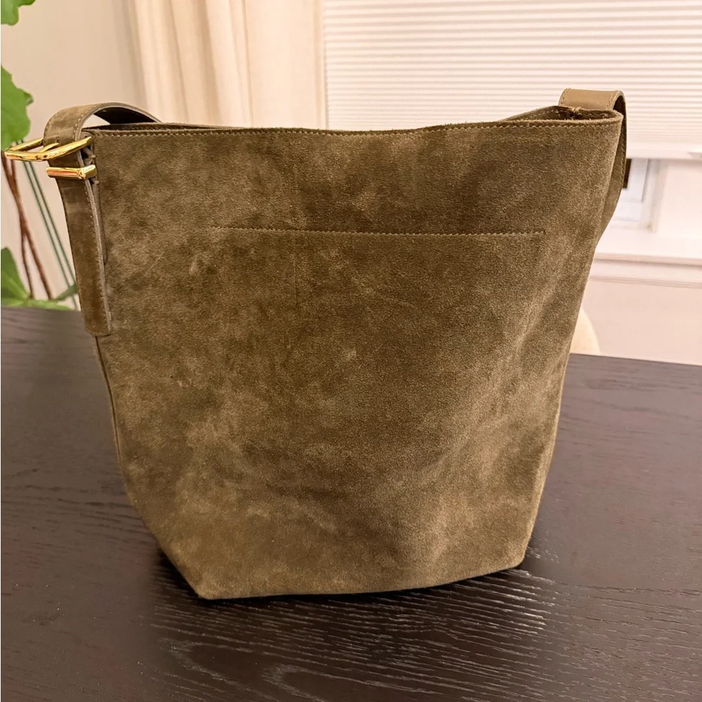Madewell Olive Suede Essential Bucket Tote - Picture 3 of 5